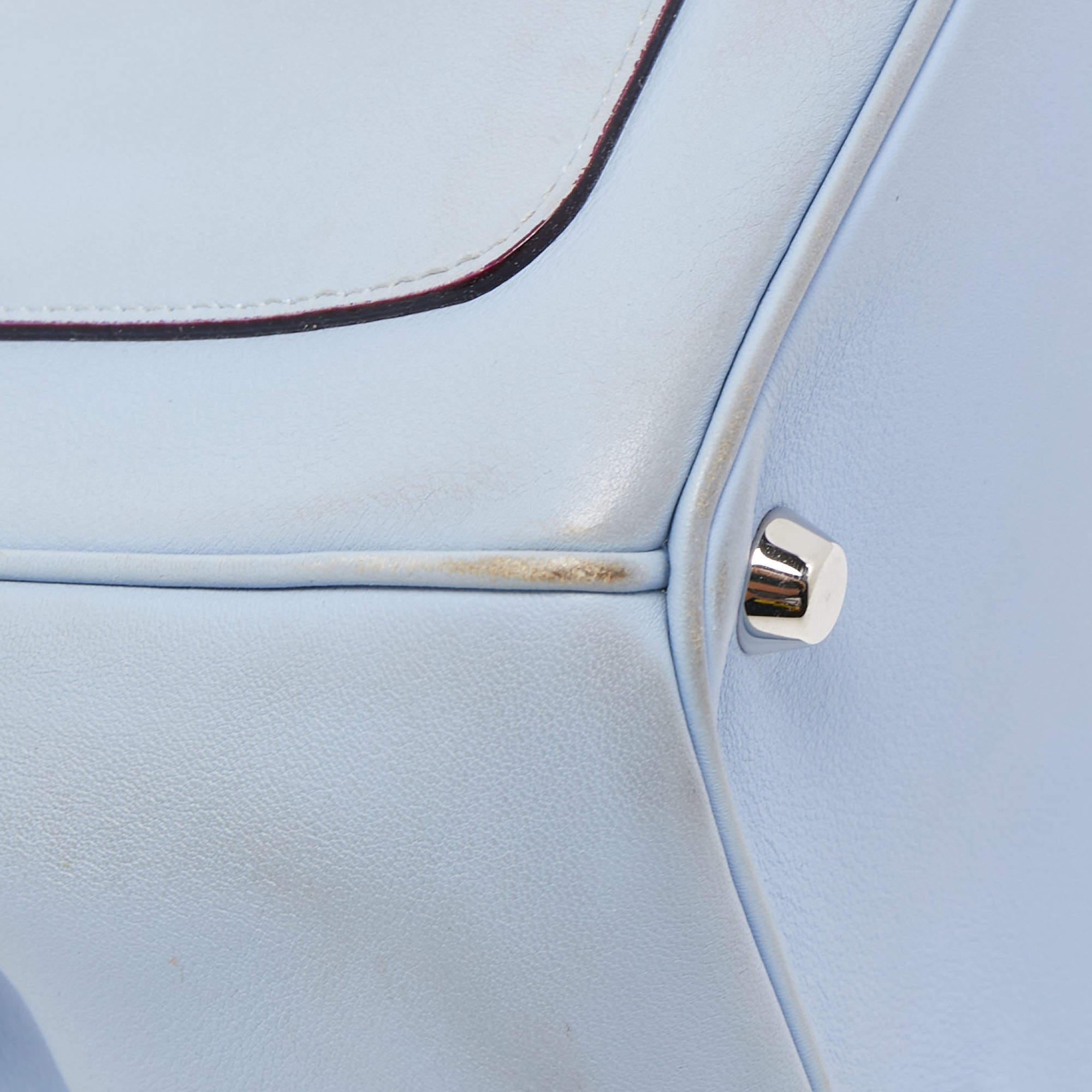 Dior Blue Leather Small Be Dior Flap Top Handle Bag For Sale 9
