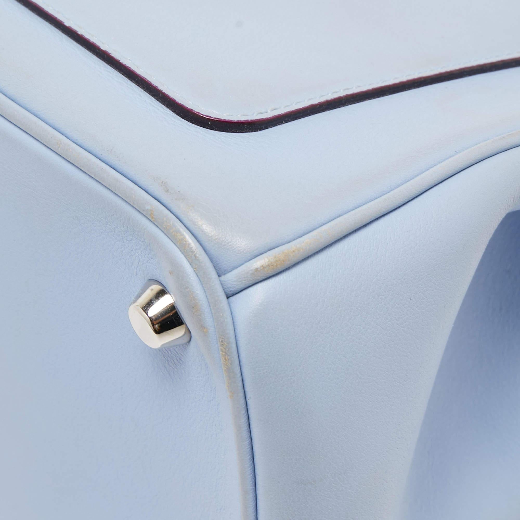 Dior Blue Leather Small Be Dior Flap Top Handle Bag For Sale 1