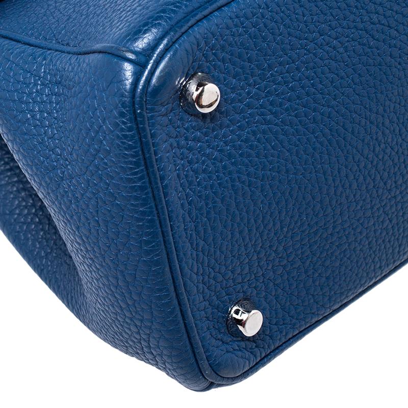 Dior Blue Leather Small Be Dior Flap Top Handle Bag In Good Condition In Dubai, Al Qouz 2