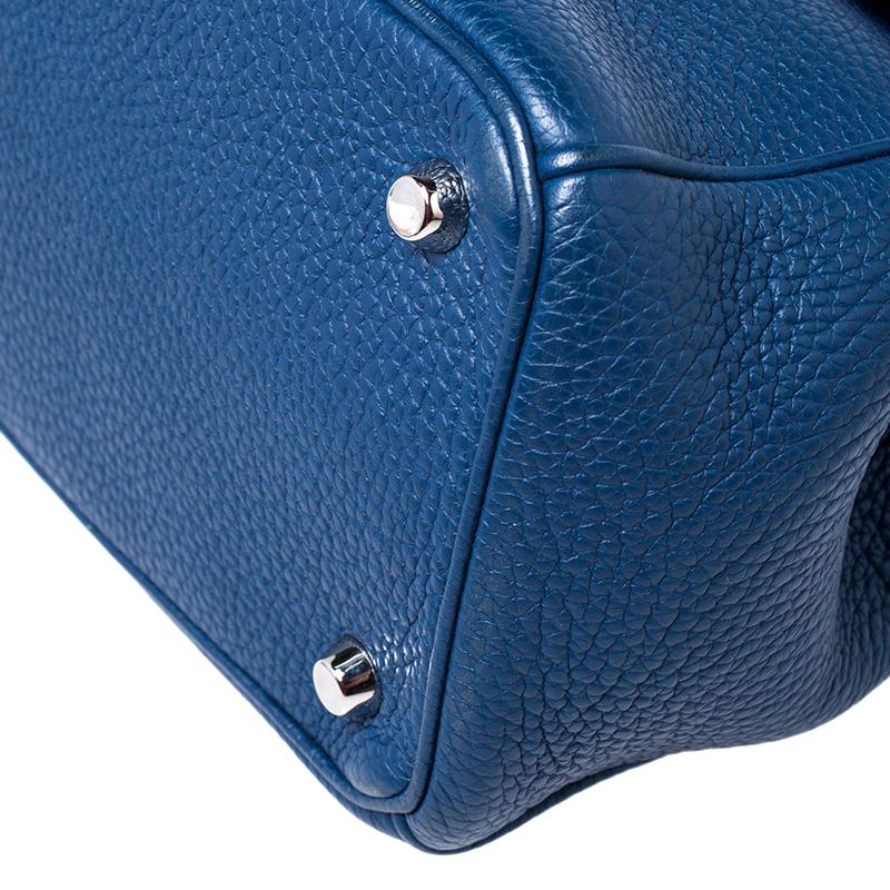 Women's Dior Blue Leather Small Be Dior Flap Top Handle Bag