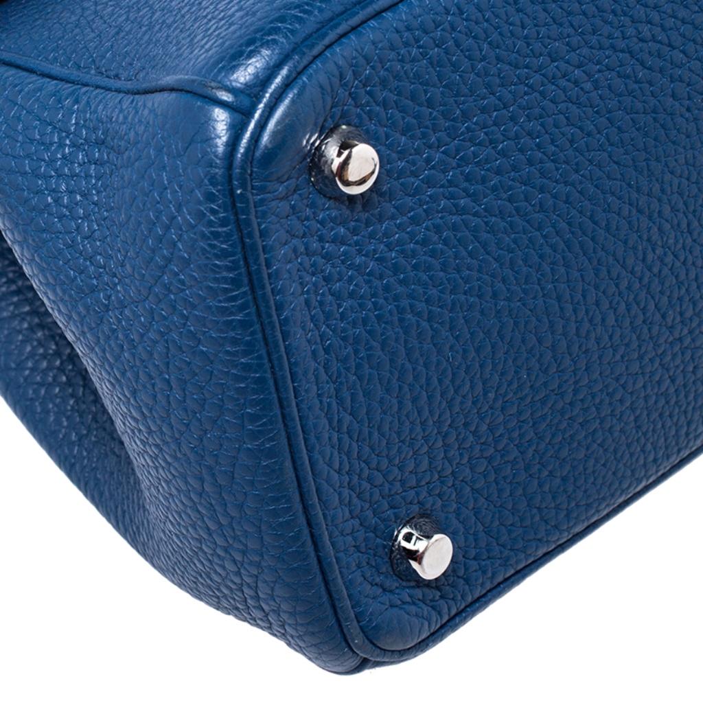 Dior Blue Leather Small Be Dior Flap Top Handle Bag 4