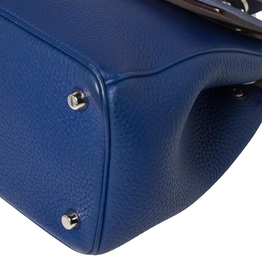Dior Blue Leather Small Be Dior Flap Top Handle Bag 2