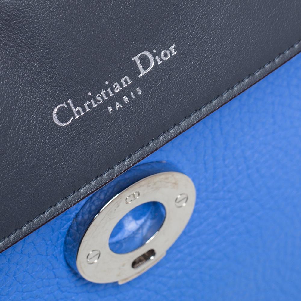 Dior Blue Leather Small Be Dior Flap Top Handle Bag 2