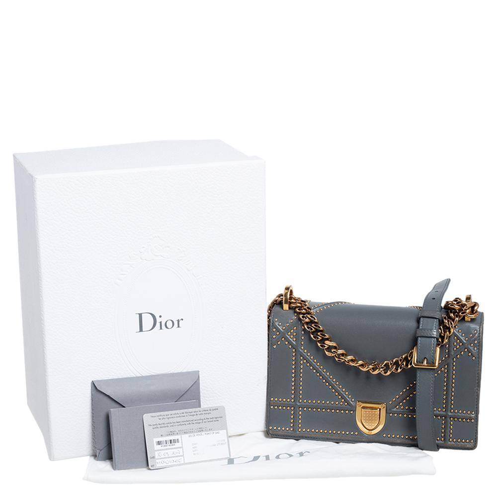 Dior Blue Leather Small Diorama Shoulder Bag 10