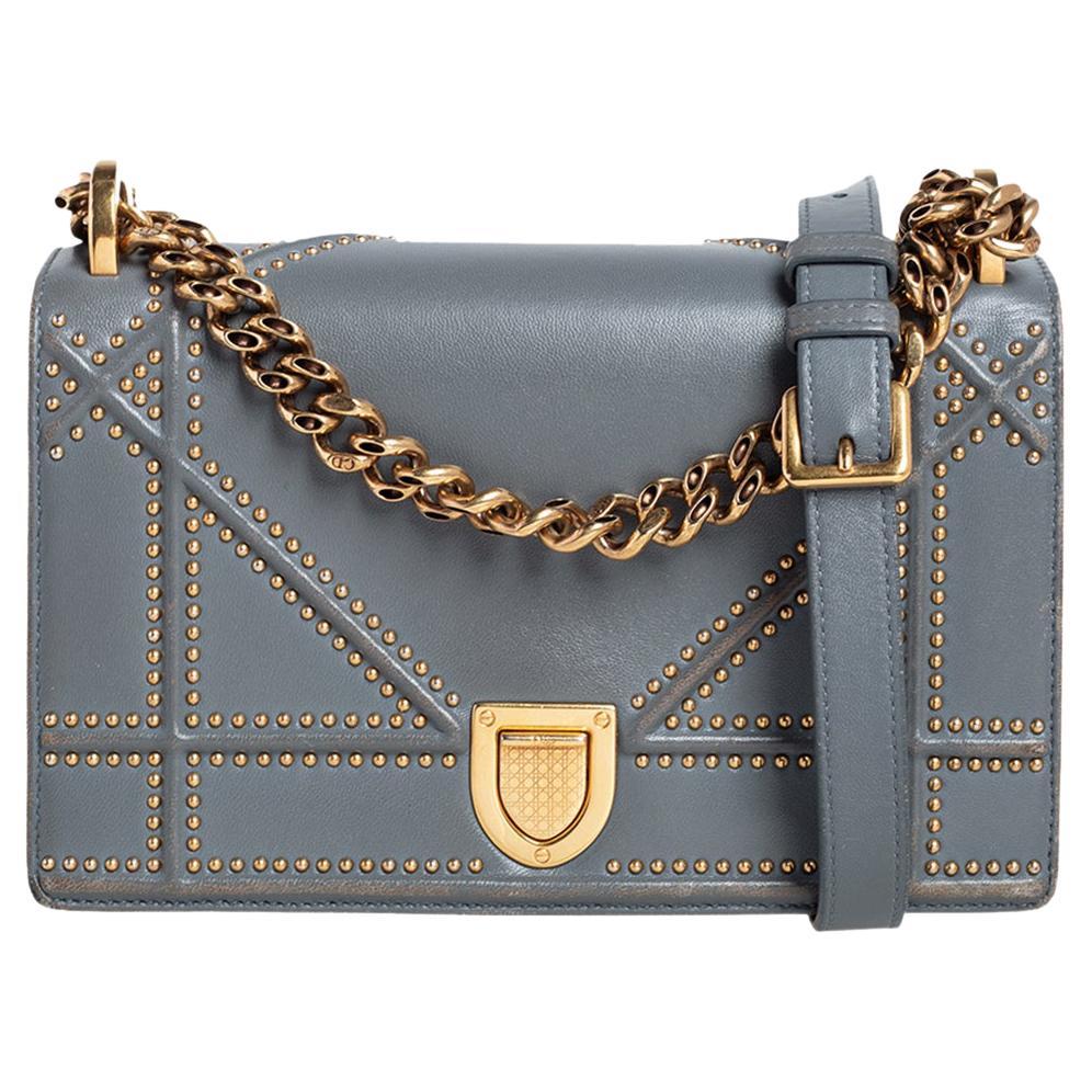 Dior Blue Leather Small Diorama Shoulder Bag
