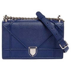 Dior Blue Leather Small Diorama Shoulder Bag