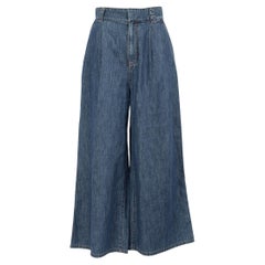 Dior Blue Lightweight Denim Wide High Rise Jeans Size S