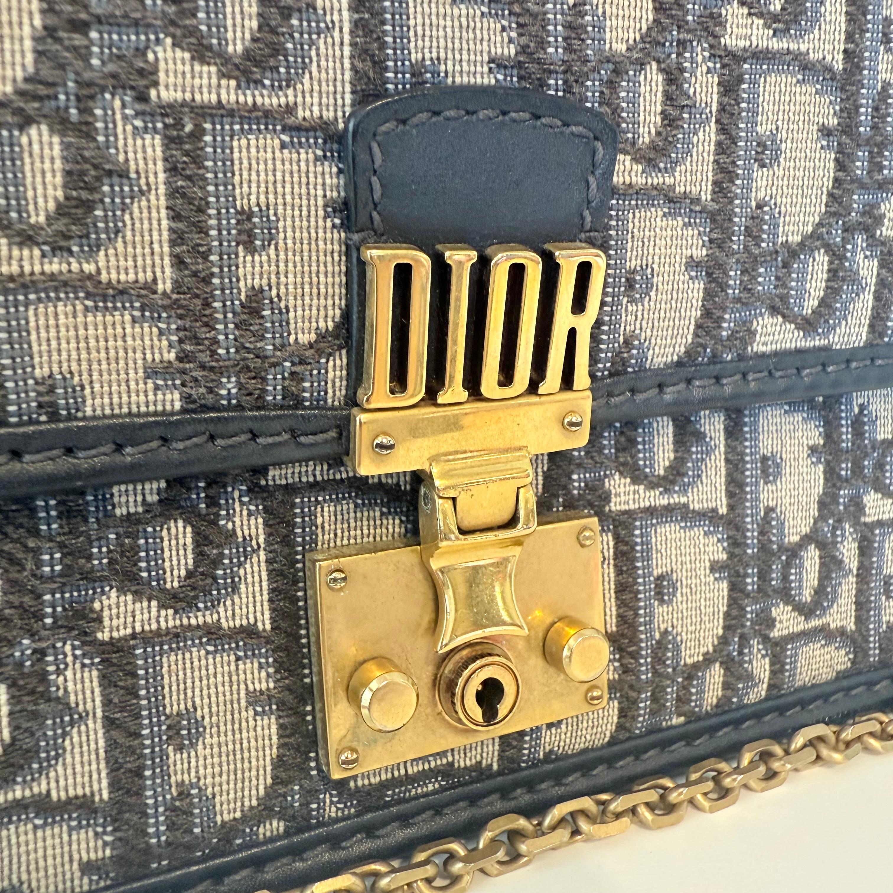 da uomo o donna Borsa Dior Bandouliere in lino blu in vendita