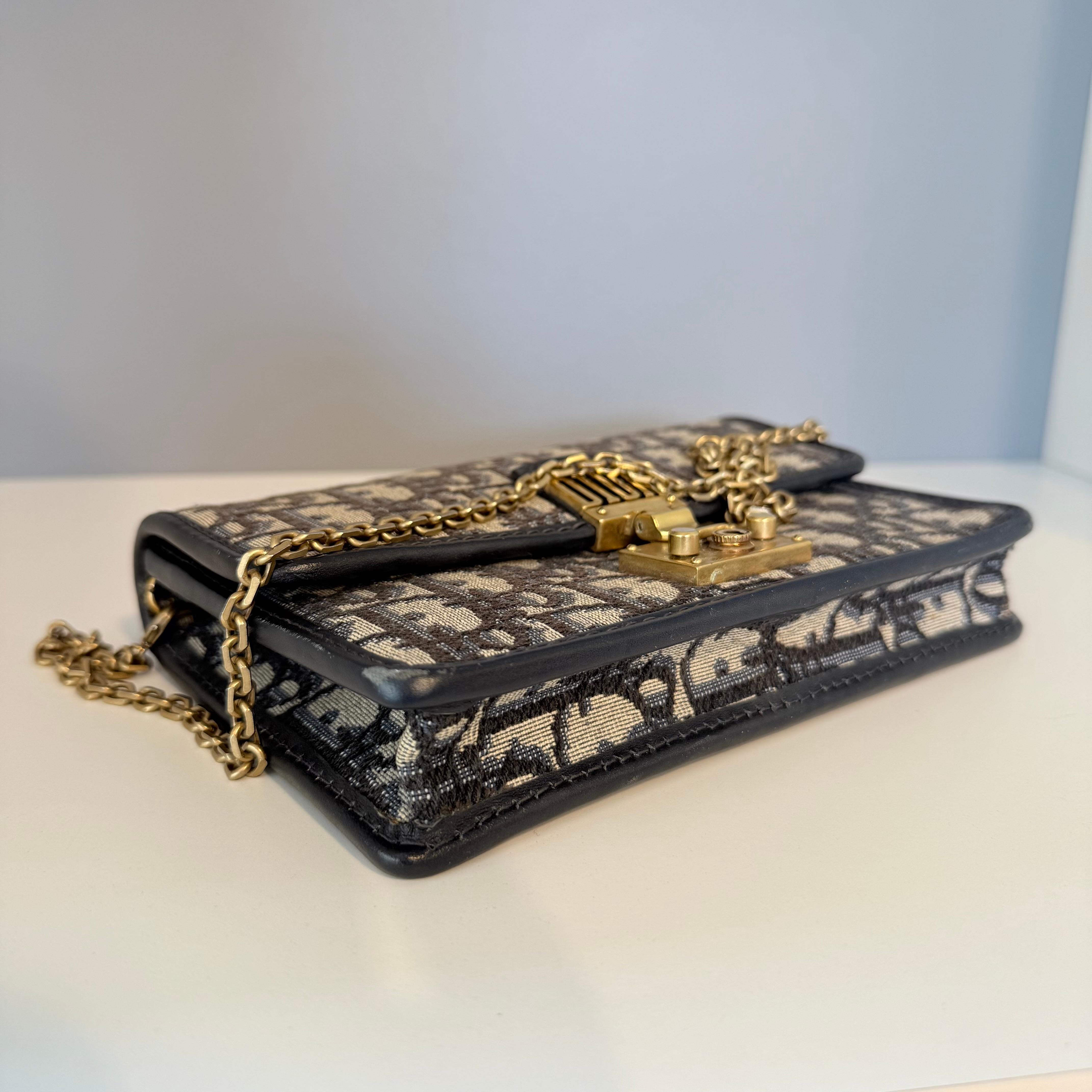 Borsa Dior Bandouliere in lino blu in vendita 1
