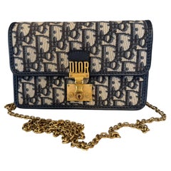 Borsa Dior Bandouliere in lino blu