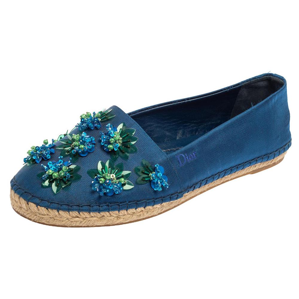 Dior Blue Mesh Espadrille Slip On Ballet Flats Size 39 For Sale at 1stDibs  | espadrille ballet flats