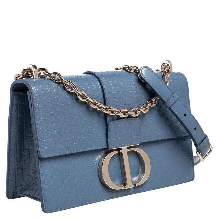 Christian Dior Grey Blue Calfskin 30 Montaigne Bag Gold Hardware Available  For Immediate Sale At Sotheby's