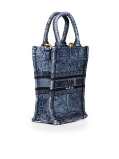 Dior Blue Mini Vertical Dior Book Tote