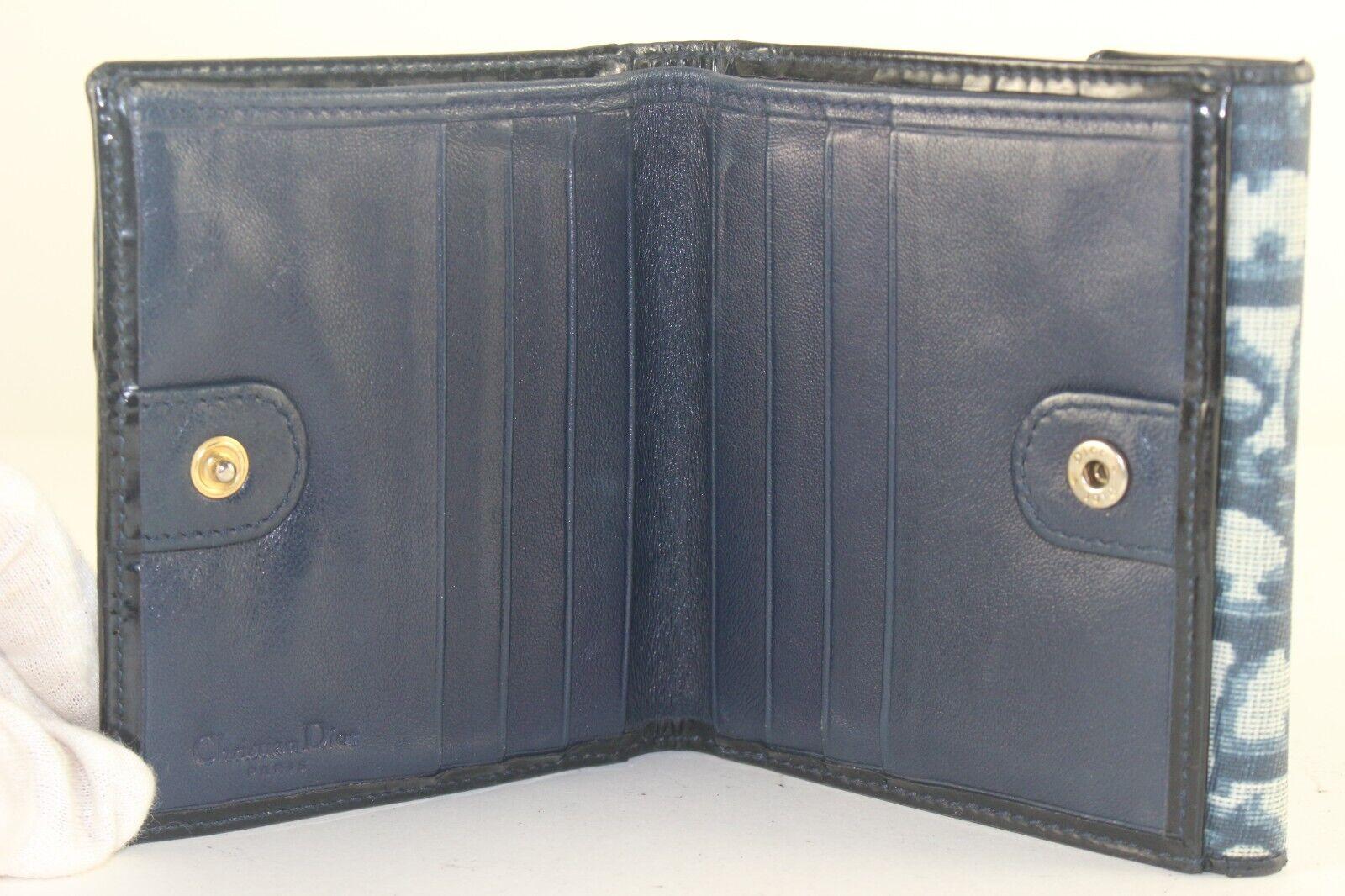 Women's DIOR Blue Monogram Trotter D Charm Compact Wallet 1D726K