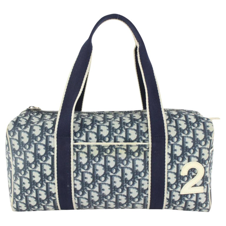 Christian Dior Navy Blue Monogram Trotter Boston Bag 863172