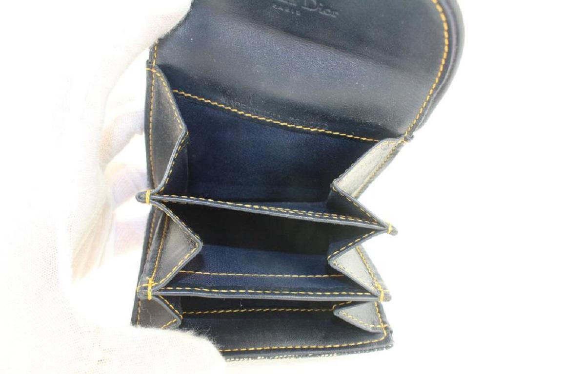 Dior Blue Monogram Trotter Saddle Compact Wallet 11dior119 In Good Condition In Dix hills, NY