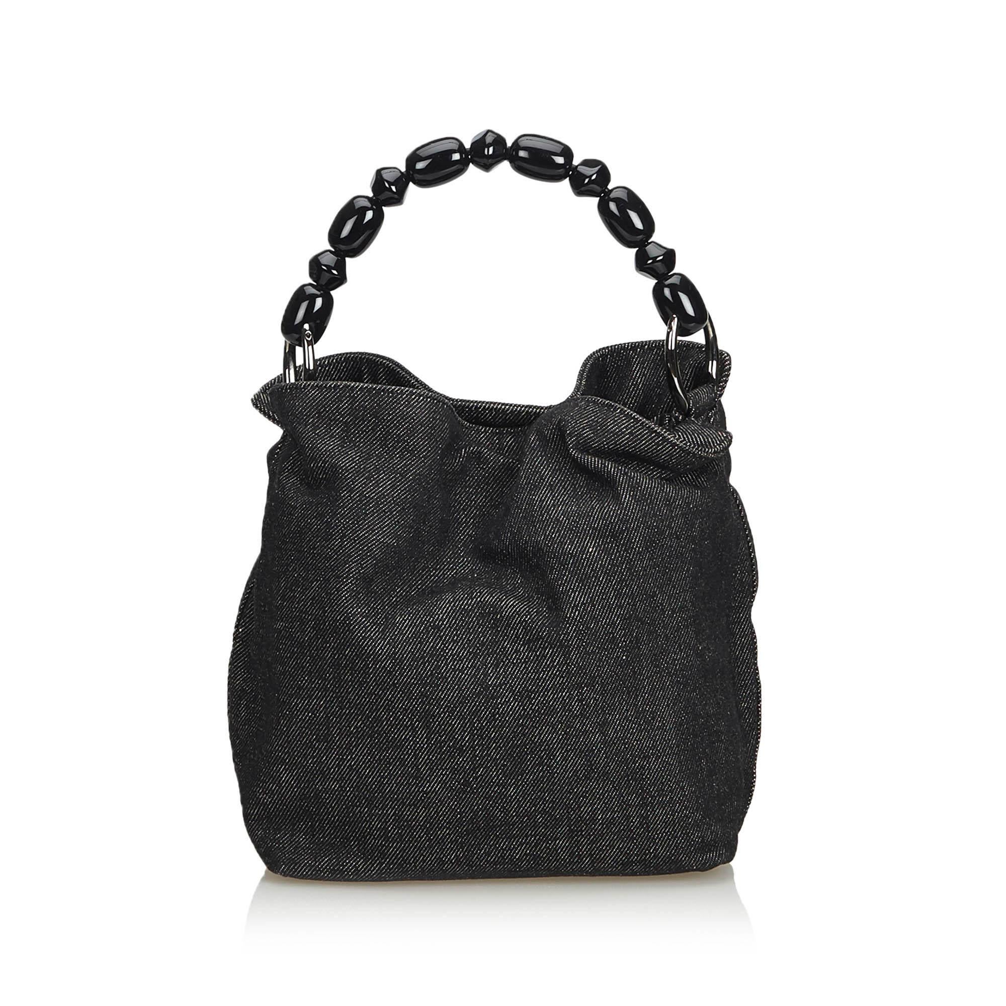 Black Dior Blue Navy Denim Fabric Malice Handbag France