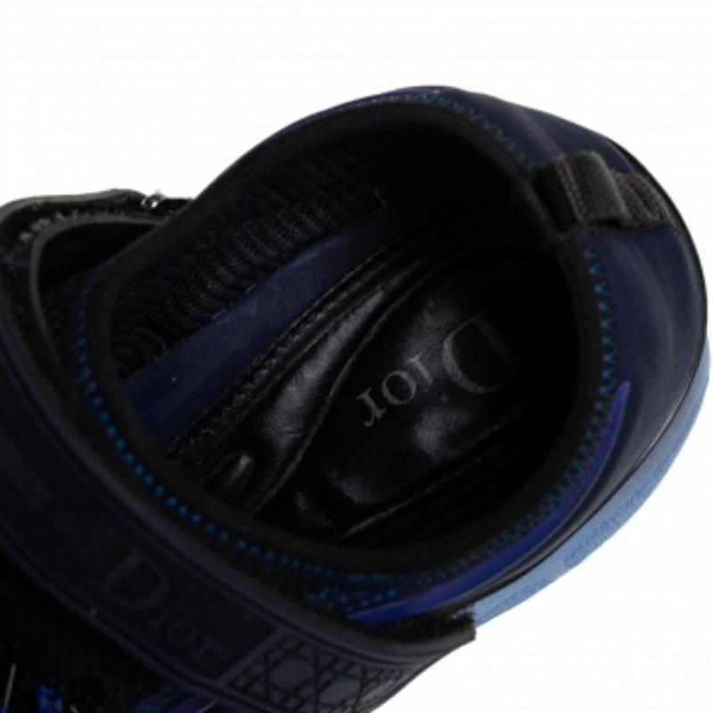 Black Dior Blue Nylon And Mesh Fusion Low Top Sneakers Size 36 For Sale