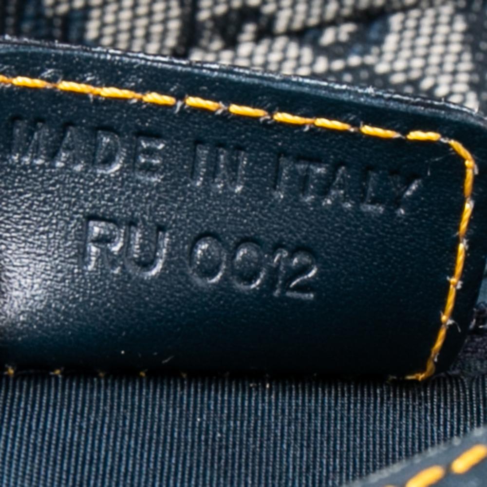 Dior Blue Oblique Canvas and Leather Saddle Bag 4