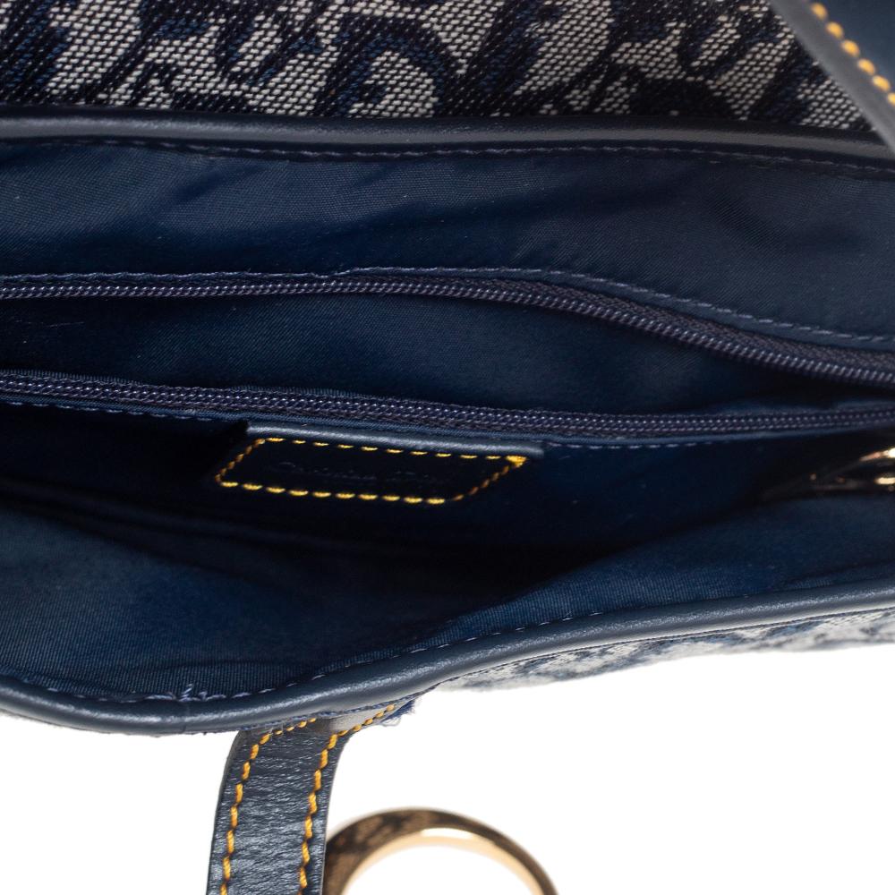 Dior Blue Oblique Canvas Double Saddle Bag 3