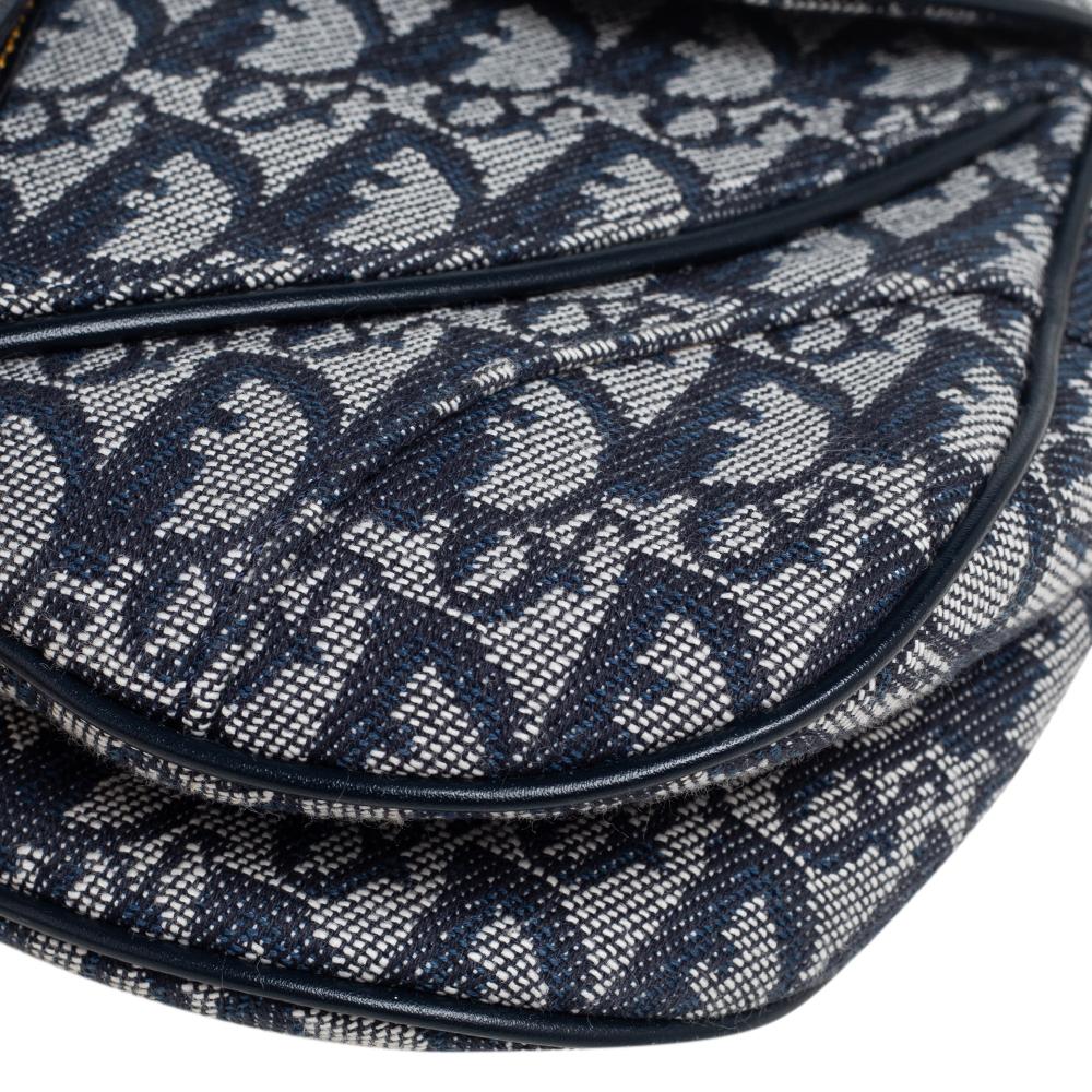 Women's Dior Blue Oblique Canvas Double Saddle Bag