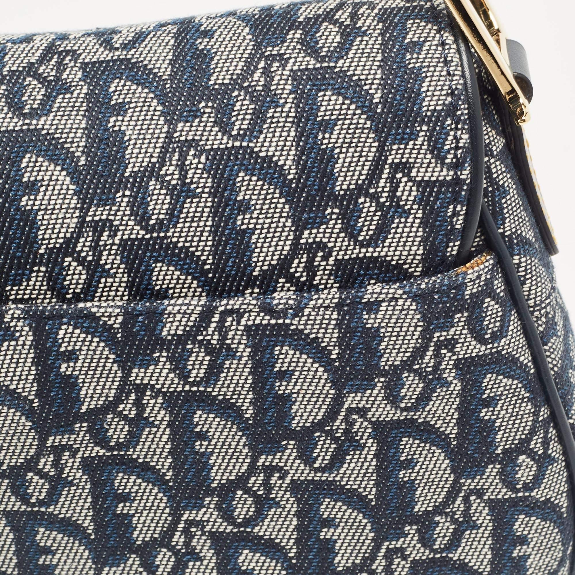 Women's Dior Blue Oblique Canvas Saddle Bag