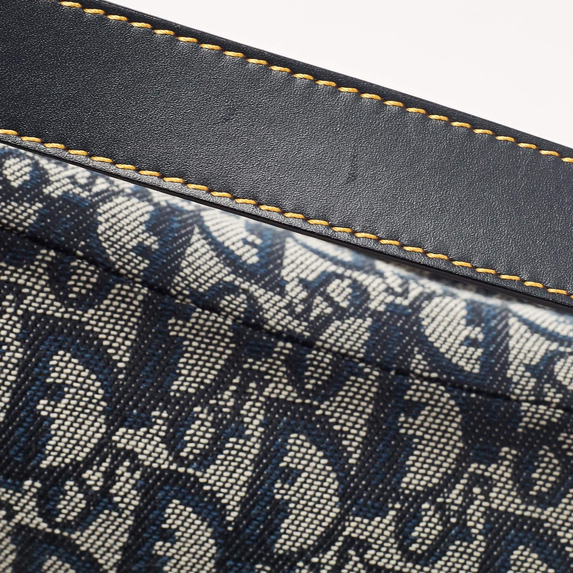 Dior Blue Oblique Canvas Saddle Bag 2