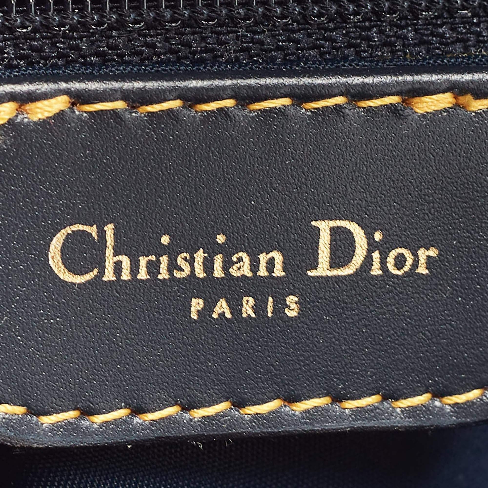 Dior Blue Oblique Canvas Saddle Bag 4