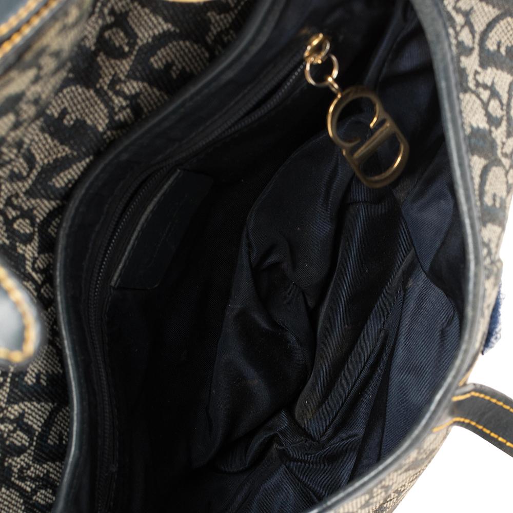 Dior Blue Oblique Denim and Leather Saddle Bag 2