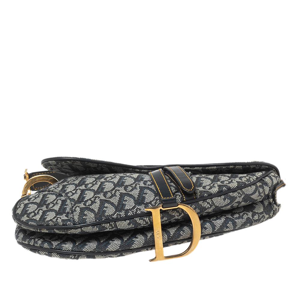 Women's Dior Blue Oblique Denim Saddle Bag