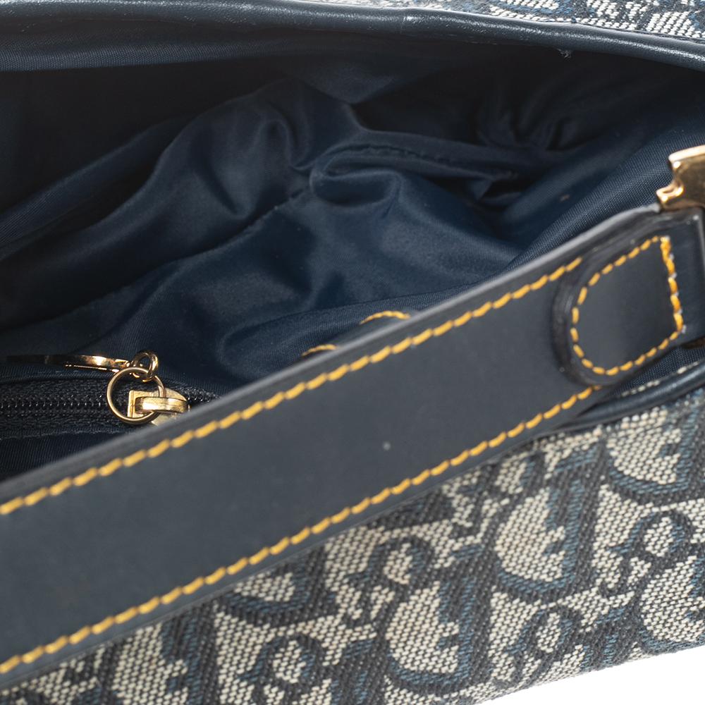 Dior Blue Oblique Denim Saddle Bag 1