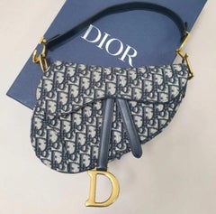 Dior Blue  Oblique Jacquard Saddle Bag