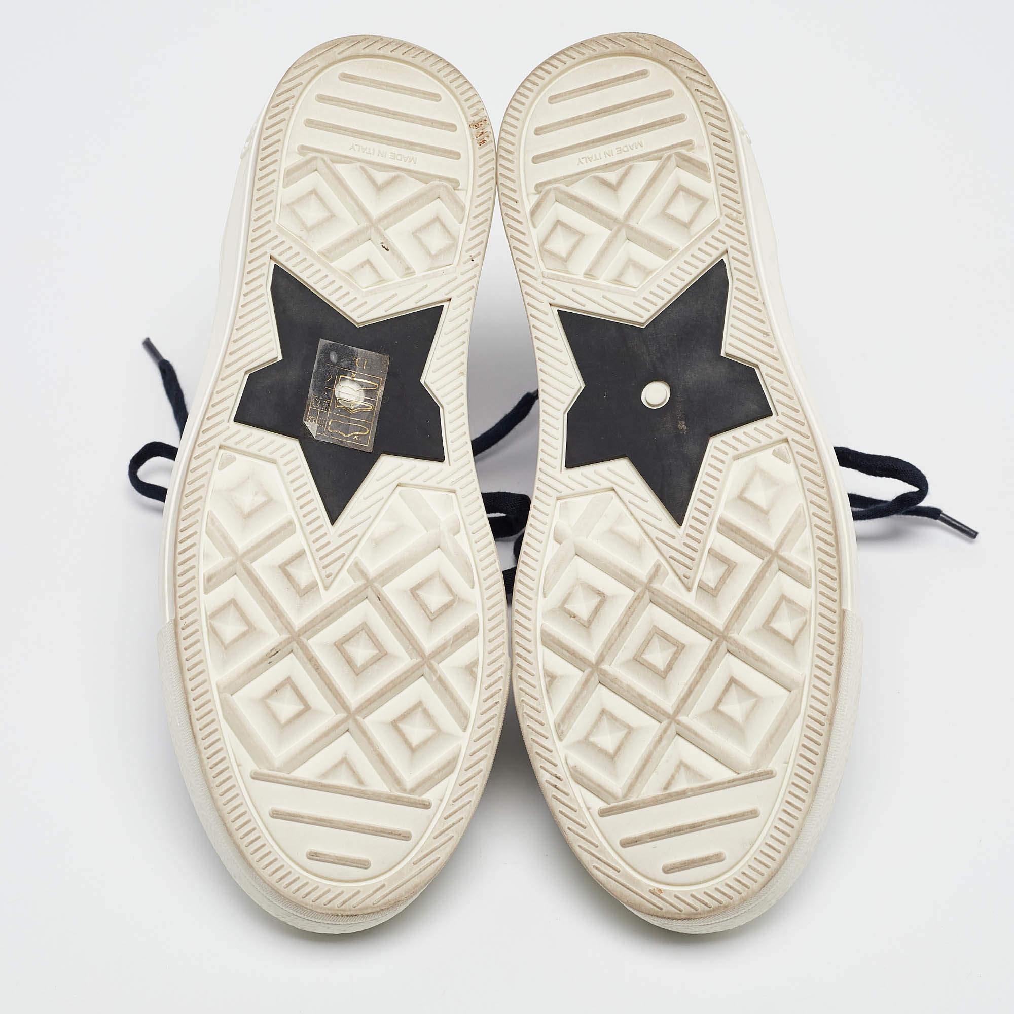 Dior Sneakers Walk'n'Dior blu in tessuto e pelle a maglia obliqua misura 38,5 in vendita 1