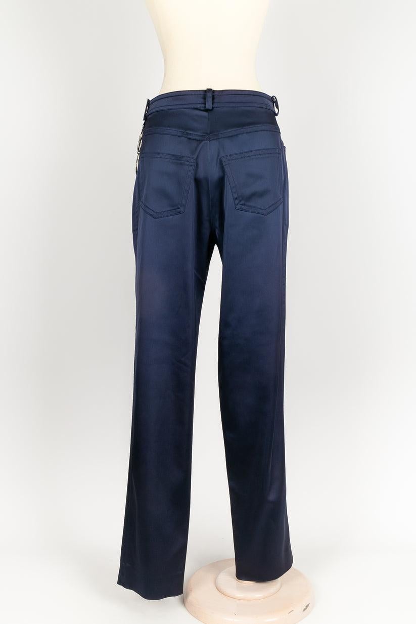 Black Dior Blue Pants, Size 38FR For Sale