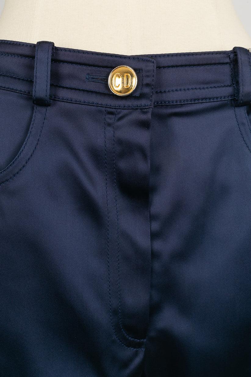 Dior Blue Pants, Size 38FR For Sale 1