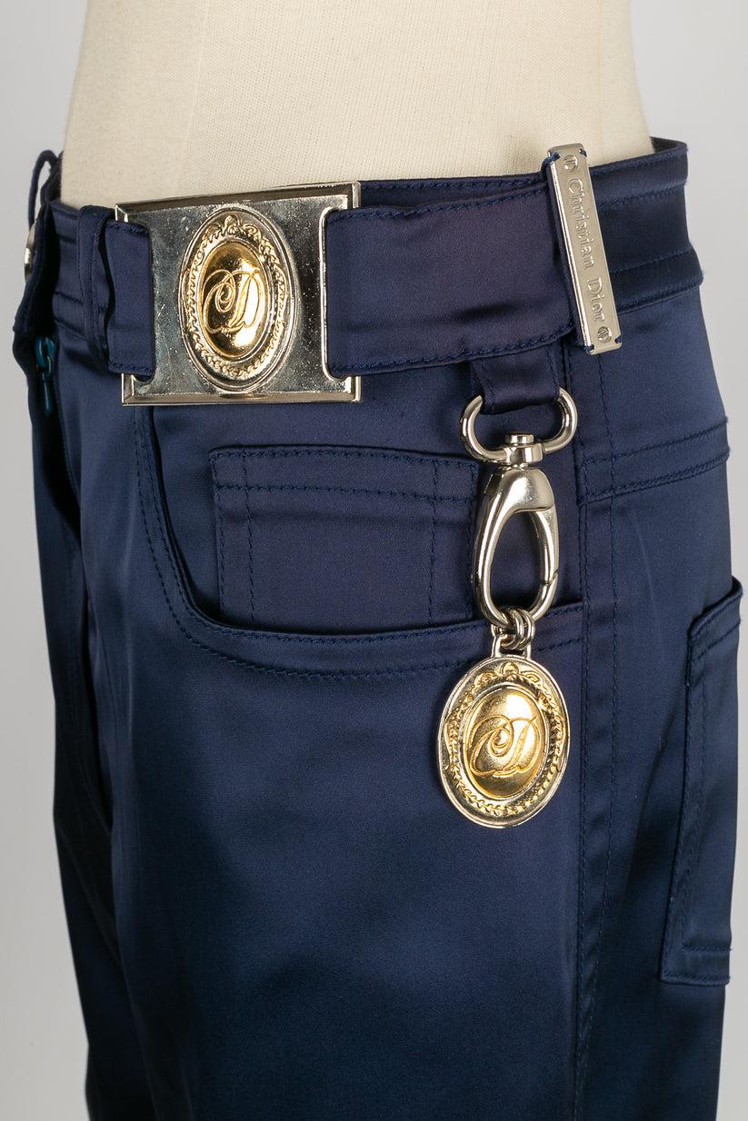 Dior - Pantalon bleu, taille 38FR en vente 3