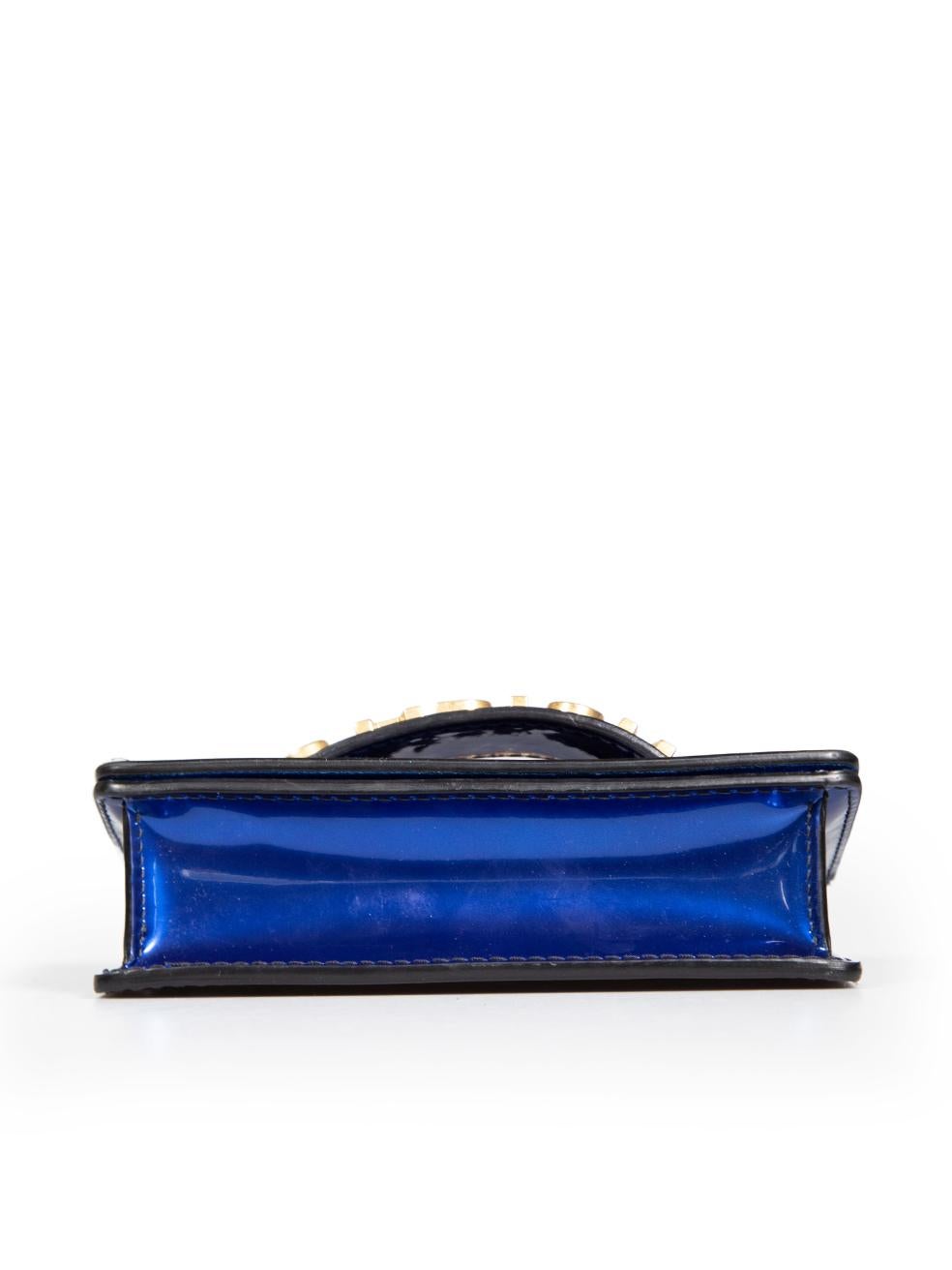 Women's Dior Blue Patent Leather J'adior Mini Flap Bag