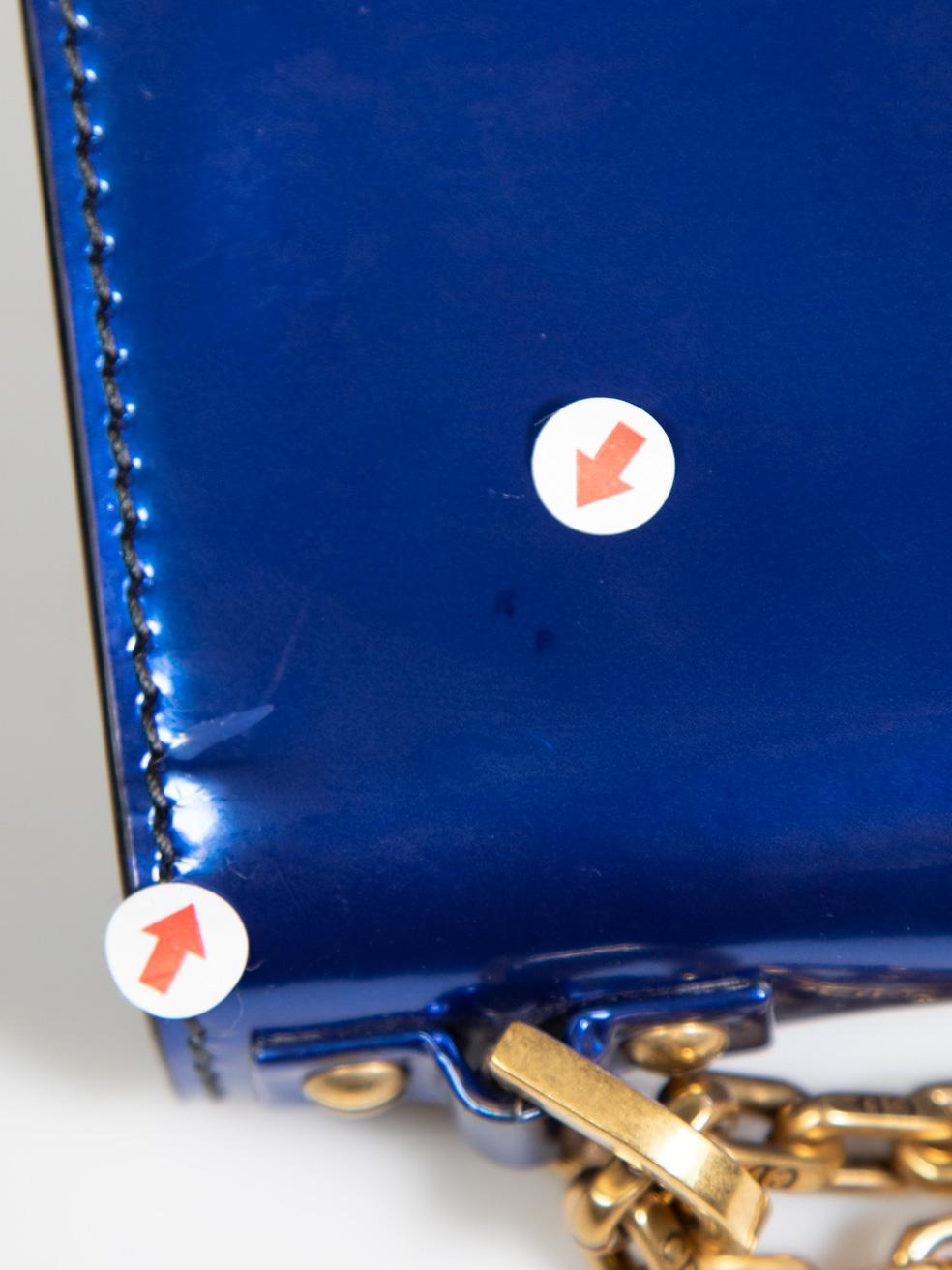 Dior Blue Patent Leather J'adior Mini Flap Bag 3