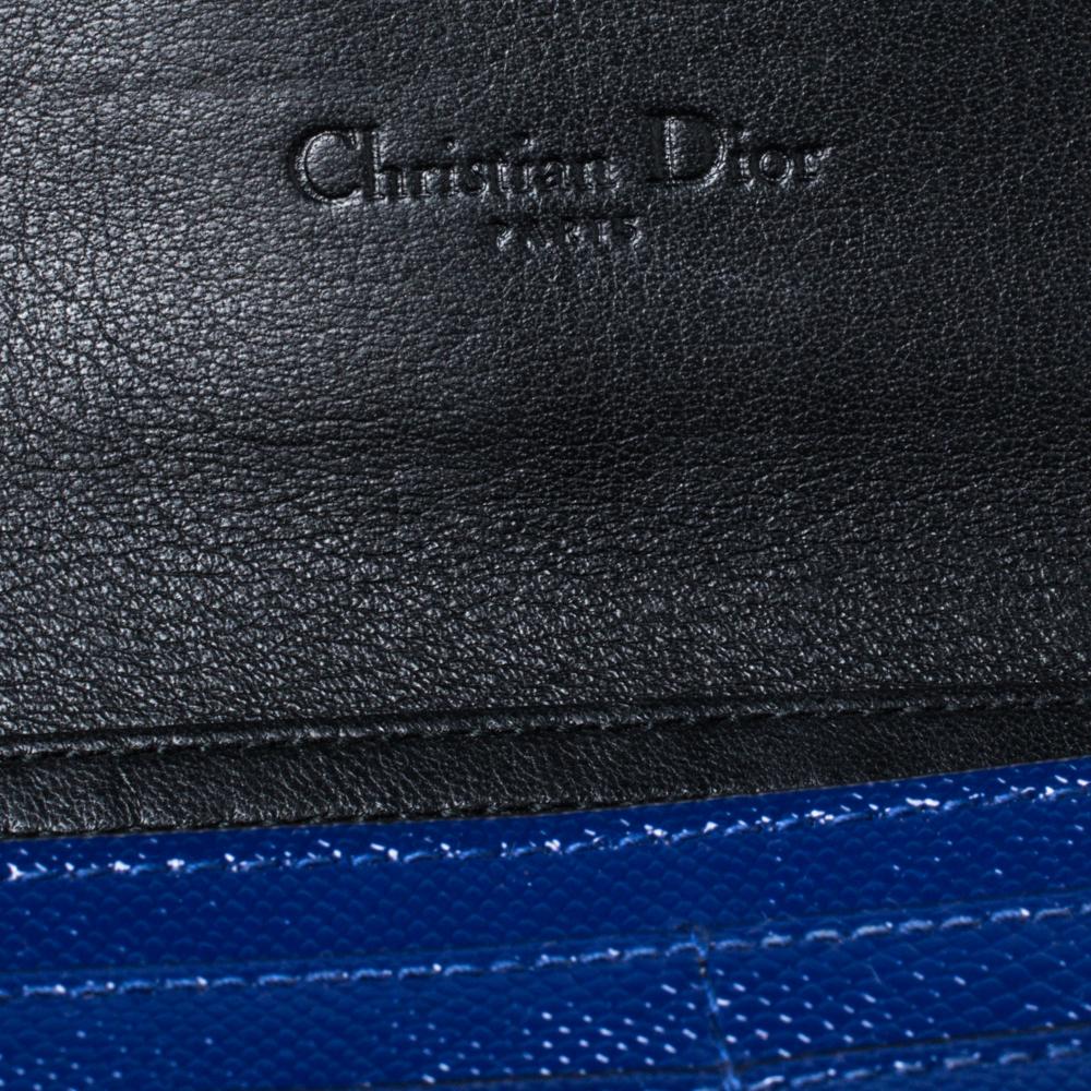 Women's Dior Blue Patent Leather Mania Rendez-Vous Wallet on Chain