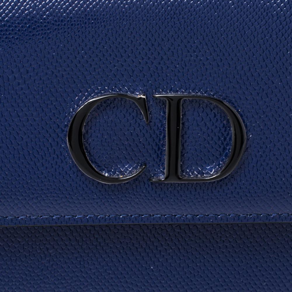 Dior Blue Patent Leather Mania Rendez-Vous Wallet on Chain 1