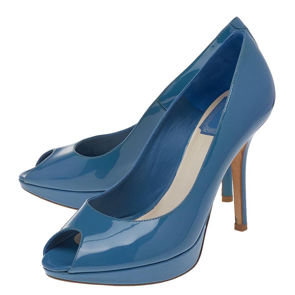 blue dior heels