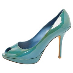 Dior Blue Patent Leather Miss Dior Pumps Size 39