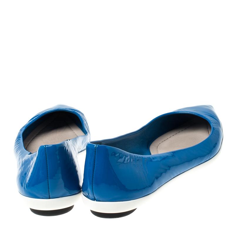 Dior Blue Patent Leather Pointed Toe Ballet Flats Size 42 1