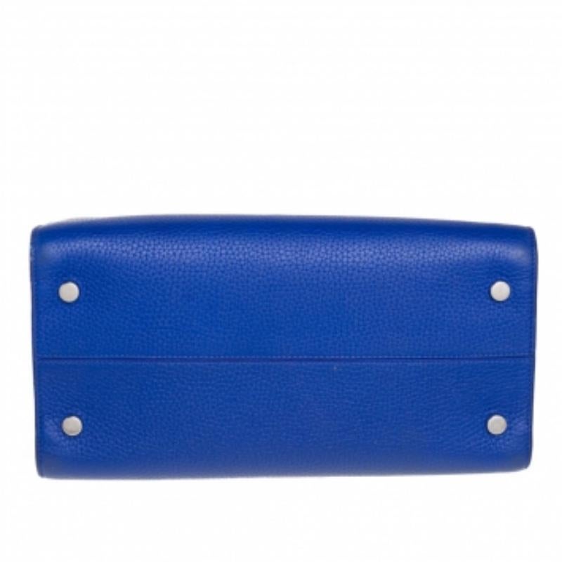 Dior Blue Pebbled Leather Medium Diorever Tote en venta 2