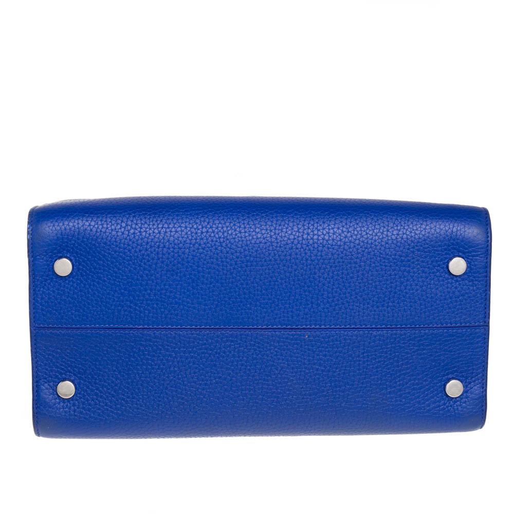 Dior Blue Pebbled Leather Medium Diorever Tote For Sale 1