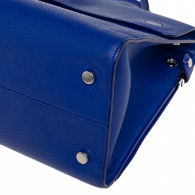 Dior Blue Pebbled Leather Medium Diorever Tote en venta 4