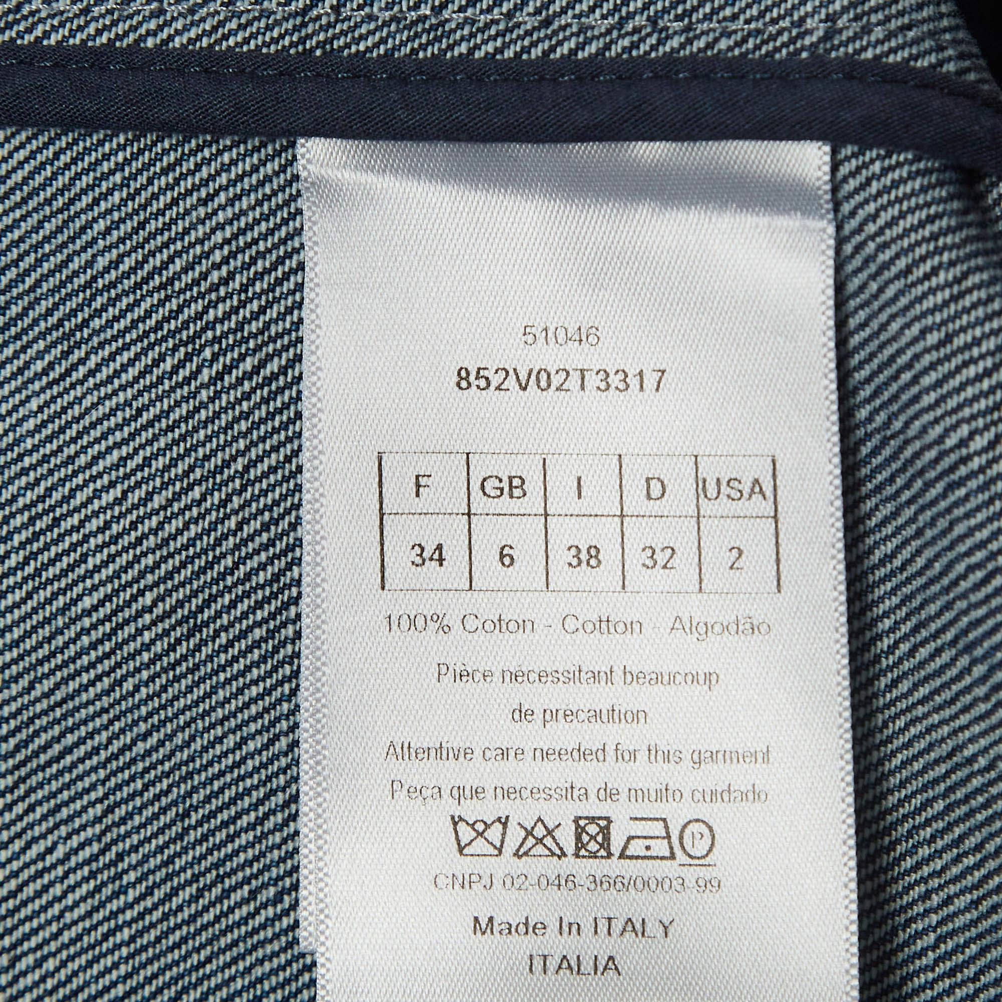 Dior Blue Printed Denim Shirt and Pants Set M 1