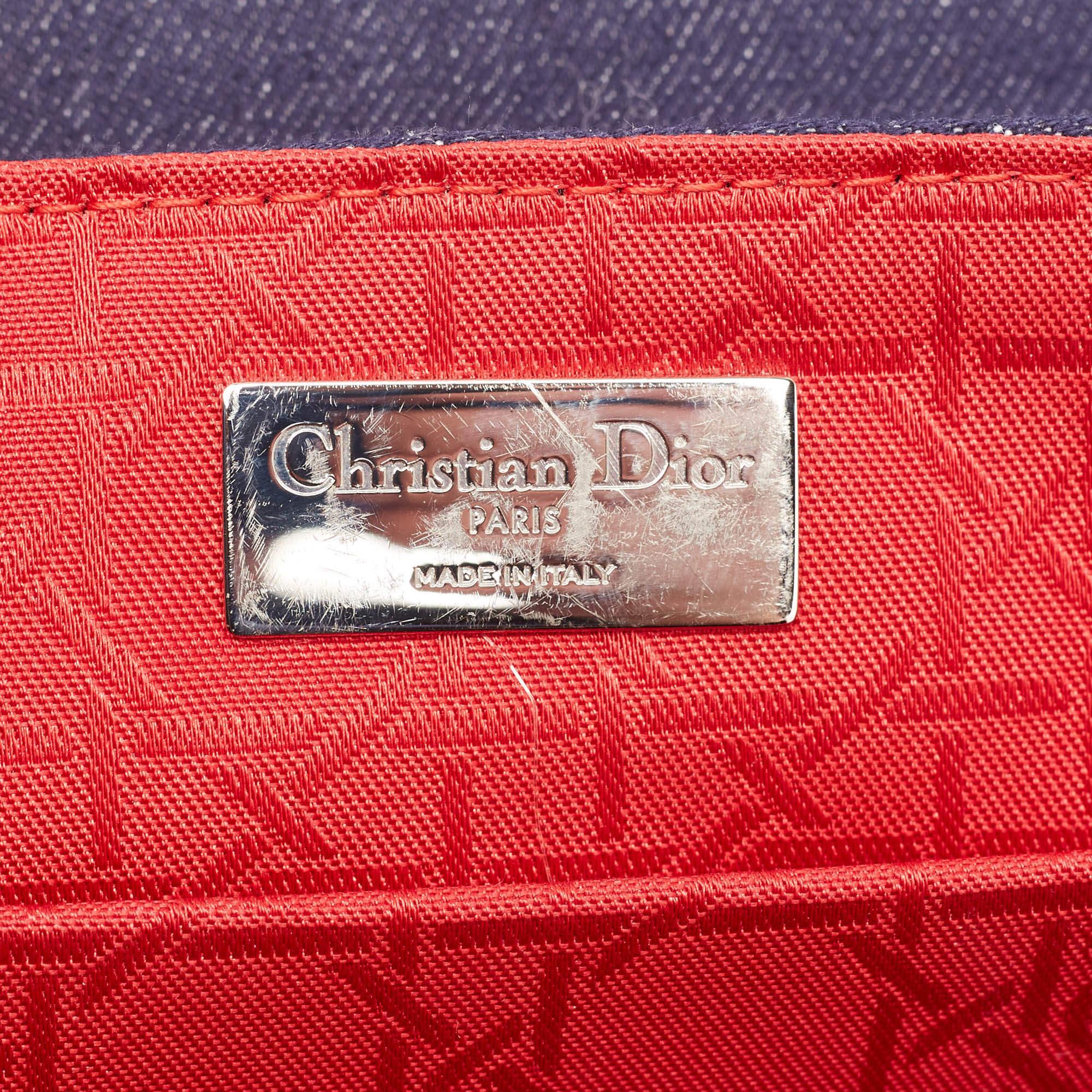 Dior Blue/Red Cannage Denim Small Stardust Backpack 4