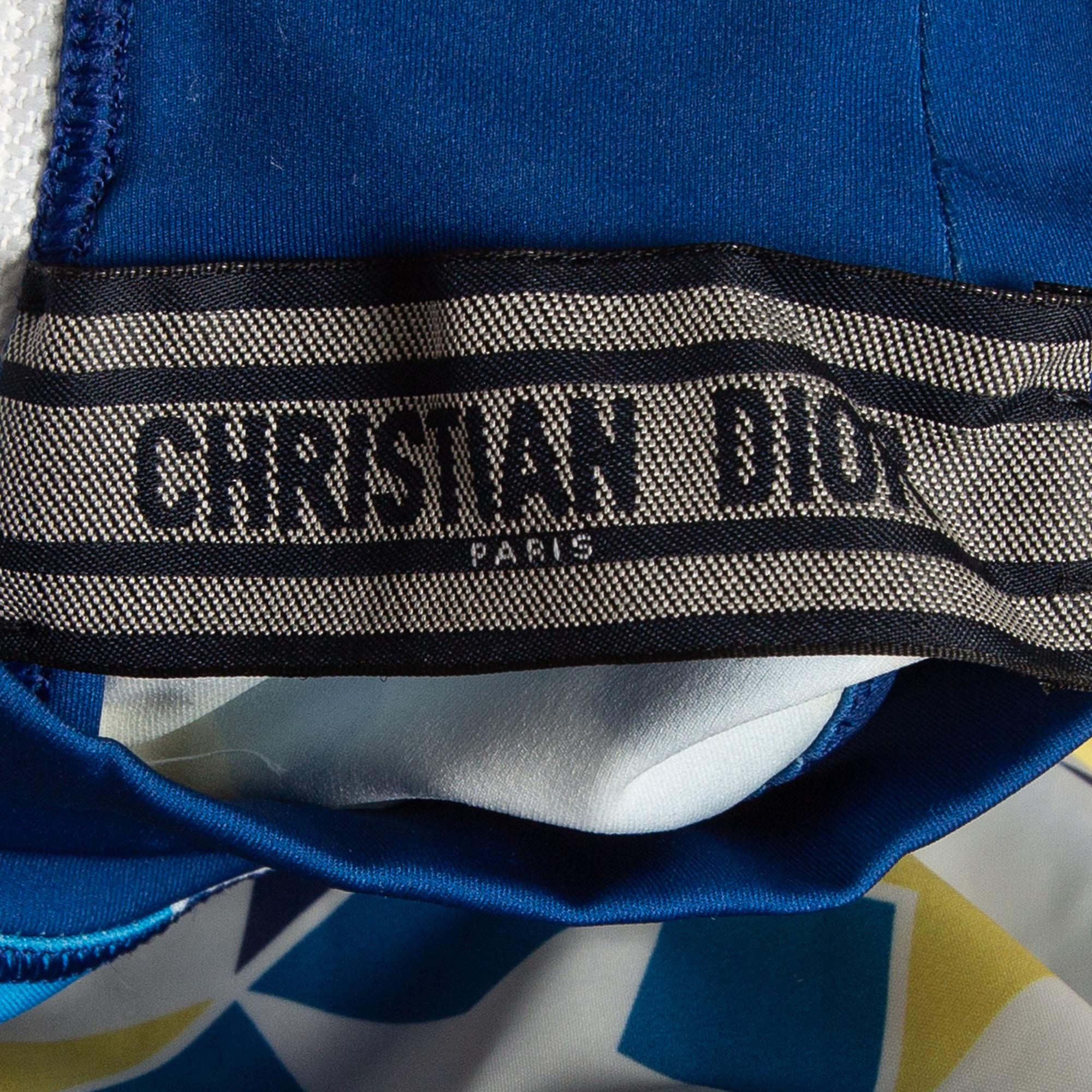 Dior Set aus Crop Top und Shorts aus bedrucktem Jersey und Nylon mit blauen Sternen, M Damen im Angebot