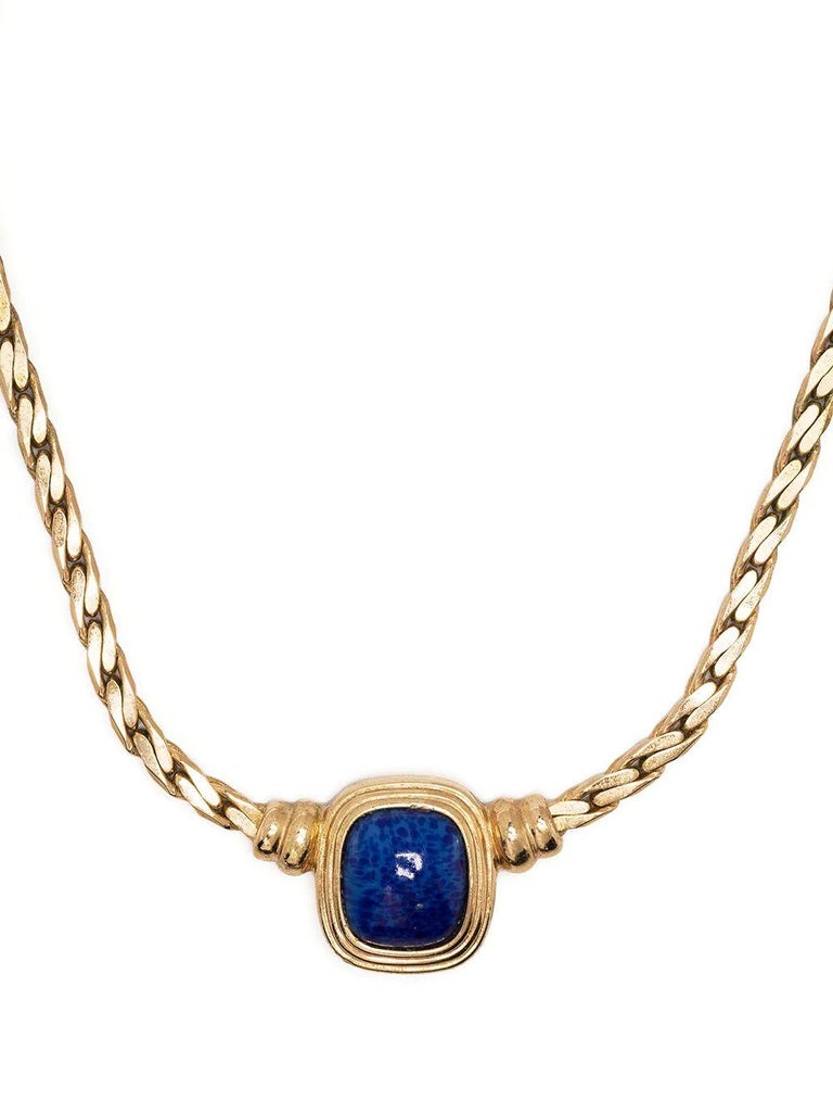 Dior Blue Stone Necklace at 1stDibs  dior 4 leaf clover necklace, blue  stone necklaces, christian dior blue stone necklace